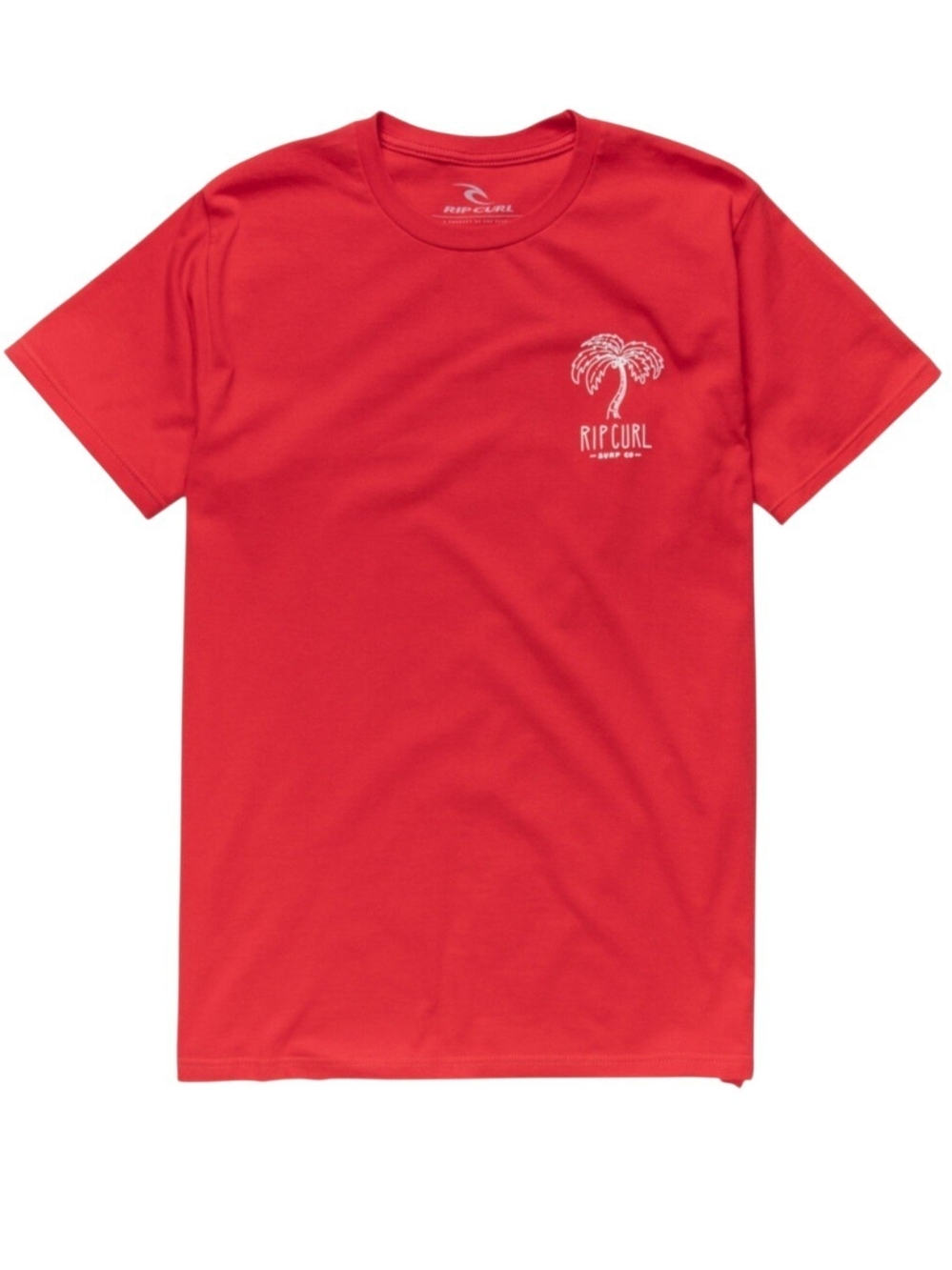 Rip Curl Red Short Sleeve Surf Tee With Palm Tree Graphic Mens XL